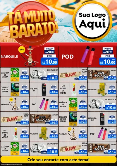 Modelo de Encarte para Encarte A4 Vertical com o tema Está Muito Barato para Tabacaria