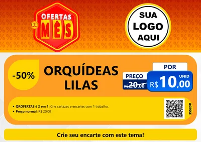 Modelo de Cartaz para Cartaz A4 Horizontal com o tema Ofertas do Mês para Floricultura e jardim