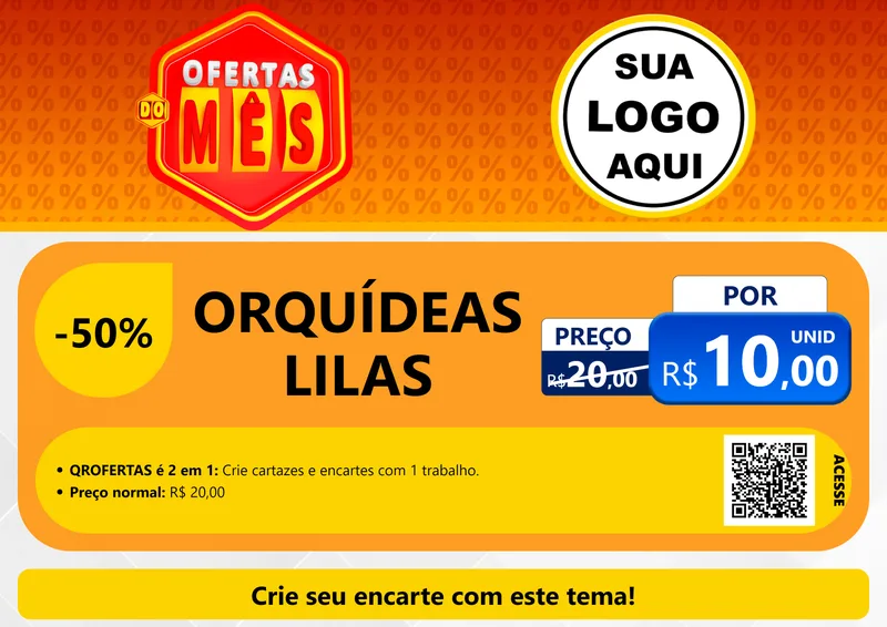 Modelo de Cartaz para Cartaz A4 Horizontal com o tema Ofertas do Mês para Floricultura e jardim