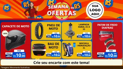 Modelo de TV para TV Horizontal com o tema Semana de Ofertas para Moto peças