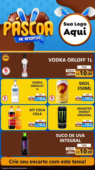Modelo de TV para TV Vertical com o tema Páscoa de Ofertas para Distribuidora de bebidas