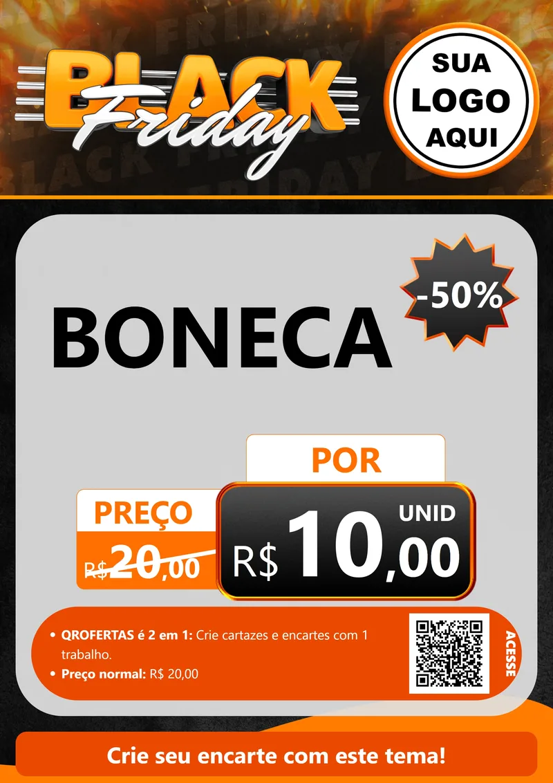 Modelo de Cartaz para Cartaz A4 Vertical com o tema Black Friday para Brinquedos
