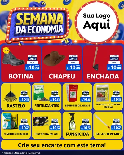 Modelo de Rede Social para Feed Instagram com o tema Semana da Economia para Agropecuária