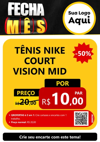 Modelo de Cartaz para Cartaz A4 Vertical com o tema Fecha Mês para Calçados