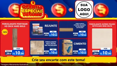 Modelo de TV para TV Horizontal com o tema Ofertas Especiais de Junho para Pisos e revestimentos