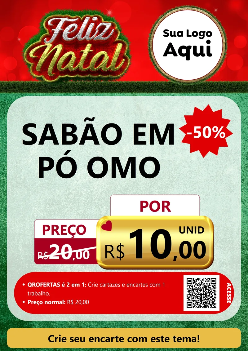 Modelo de Cartaz para Cartaz A4 Vertical com o tema Feliz Natal para Produtos de Limpeza