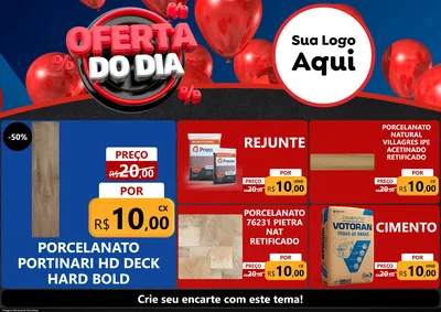 Modelo de Encarte para Encarte A4 Horizontal com o tema Oferta do Dia para Pisos e revestimentos