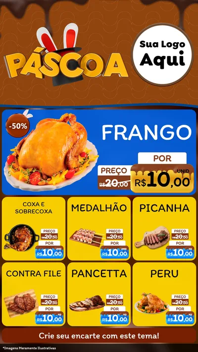 Modelo de Rede Social para Stories com o tema Páscoa para Assados