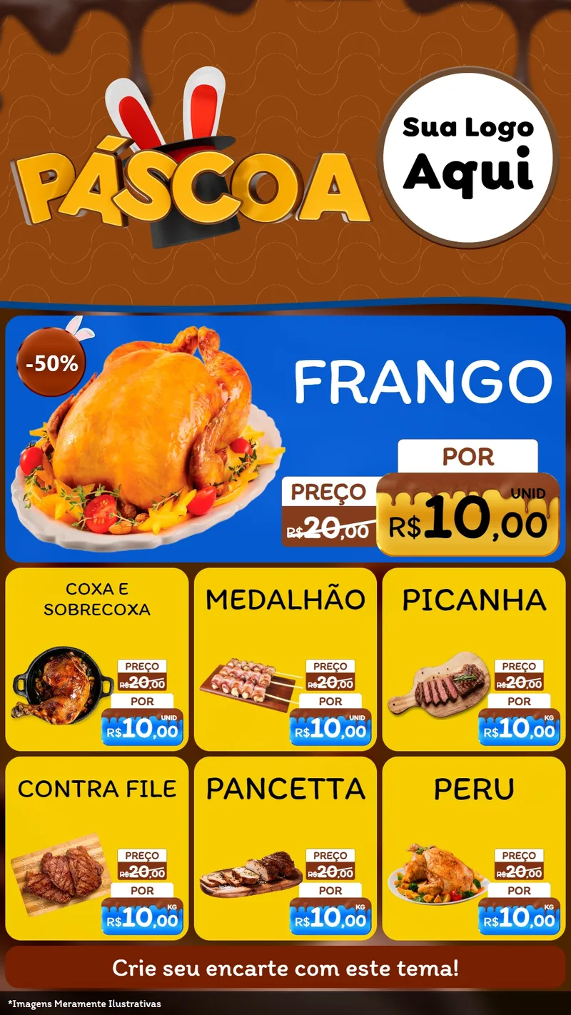 Modelo de Rede Social para Stories com o tema Páscoa para Assados