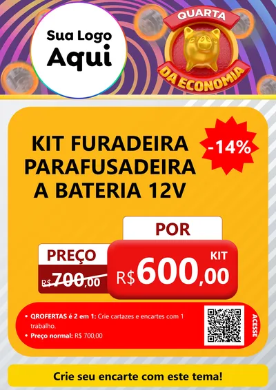 Modelo de Cartaz para Cartaz A4 Vertical com o tema Quarta da Economia para Maquinas e Ferramentas