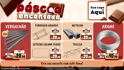 Modelo de TV para TV Horizontal com o tema Páscoa Encantada para Ferragens