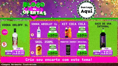 Modelo de TV para TV Horizontal com o tema Bloco de Ofertas para Distribuidora de bebidas