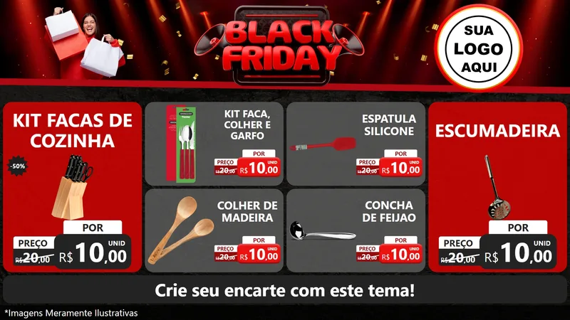 Modelo de TV para TV Horizontal com o tema Black Friday para Utilidades Domésticas