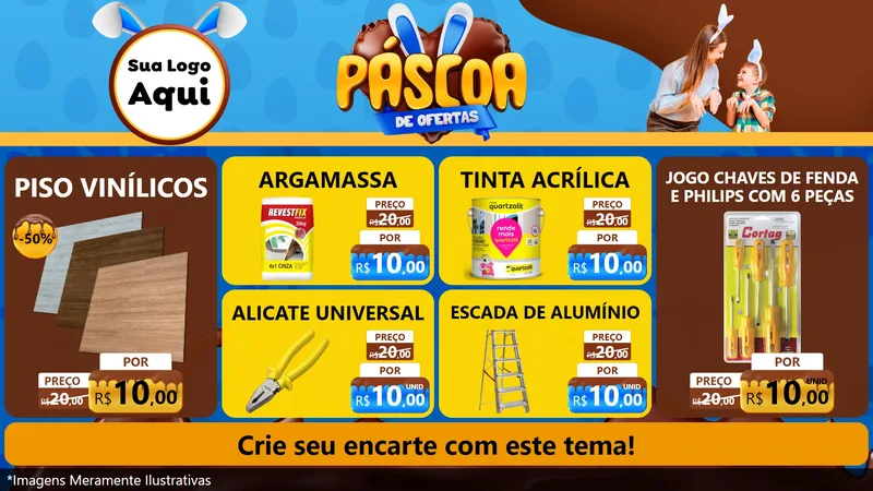 Modelo de TV para TV Horizontal com o tema Páscoa de Ofertas para Material para Construção