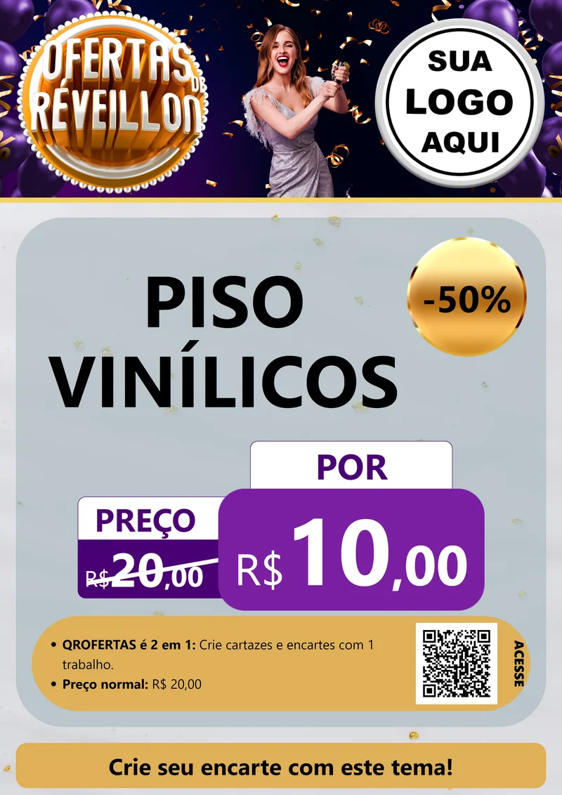 Modelo de Cartaz para Cartaz A4 Vertical com o tema Ofertas de Réveillon para Material para Construção