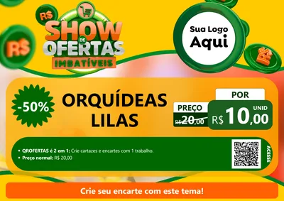 Modelo de Cartaz para Cartaz A4 Horizontal com o tema Show de Ofertas Imbatíveis para Floricultura e jardim