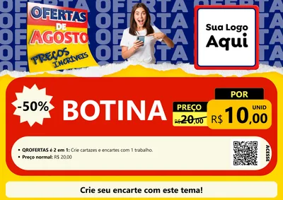 Modelo de Cartaz para Cartaz A4 Horizontal com o tema Ofertas de Agosto - Preços Incríveis para Agropecuária