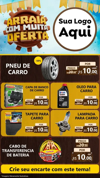 Modelo de TV para TV Vertical com o tema Ofertas de São João - Junina para Auto peças