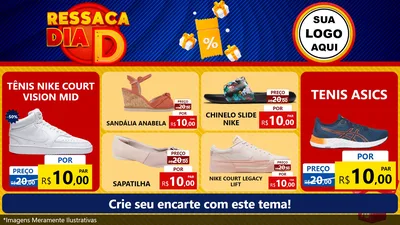 Modelo de TV para TV Horizontal com o tema Ressaca Dia D para Calçados
