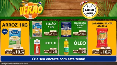 Modelo de TV para TV Horizontal com o tema Verão para Supermercado