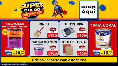 Modelo de TV para TV Horizontal com o tema Super Dia do Consumidor para Tintas e Ferramentas