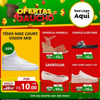Modelo de Rede Social para Feed Facebook com o tema Ofertas Semana Do Gaúcho para Calçados