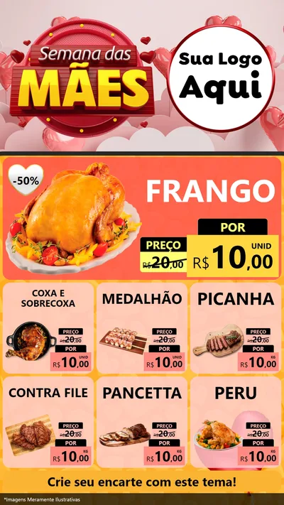 Modelo de Rede Social para Stories com o tema Semana das Mães para Assados