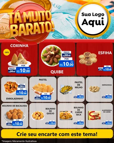 Modelo de Rede Social para Feed Instagram com o tema Está Muito Barato para Salgadaria