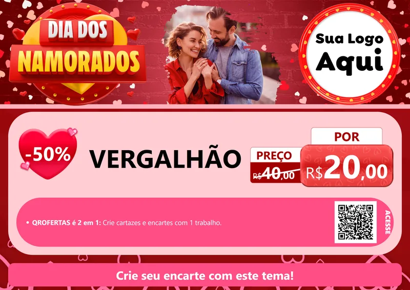 Modelo de Cartaz para Cartaz A4 Horizontal com o tema Dia Dos Namorados para Ferragens