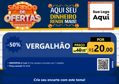 Modelo de Cartaz para Cartaz A4 Horizontal com o tema Sábado de Ofertas Imperdíveis para Ferragens