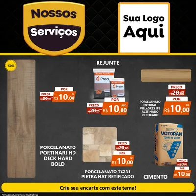 Modelo de Rede Social para Feed Facebook com o tema Nossos Serviços para Pisos e revestimentos