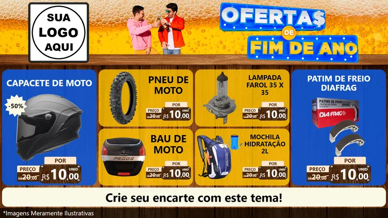 Modelo de TV para TV Horizontal com o tema Ofertas de Fim de Ano para Moto peças