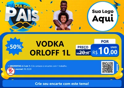 Modelo de Cartaz para Cartaz A4 Horizontal com o tema Dia dos Pais para Distribuidora de bebidas
