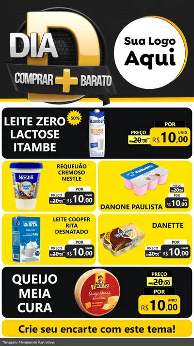 Modelo de TV para TV Vertical com o tema Dia D Mais Economia para Frios e Laticínios