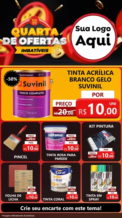 Modelo de Rede Social para Stories com o tema Quarta de Ofertas Imbatíveis para Tintas e Ferramentas