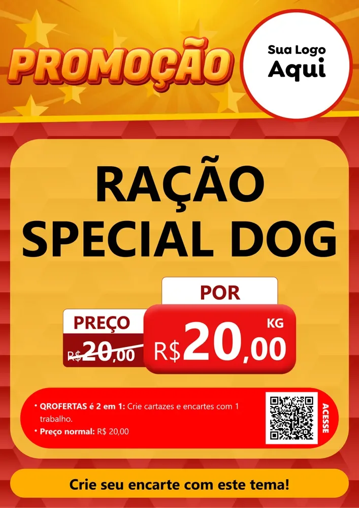 Modelo de Cartaz para Cartaz A4 Vertical com o tema Promoção para Pet Shop