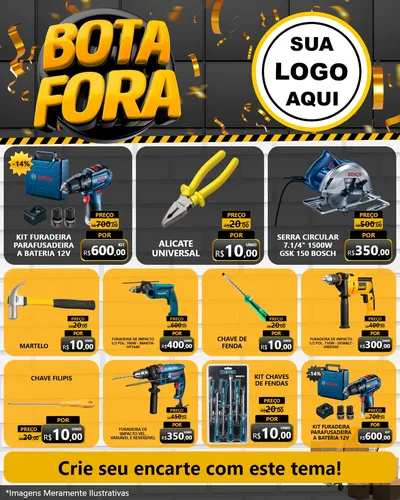 Modelo de Rede Social para Feed Instagram com o tema Bota Fora para Maquinas e Ferramentas