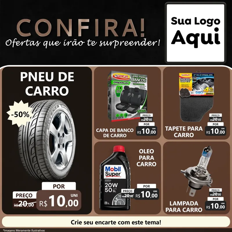Modelo de Rede Social para Feed Facebook com o tema Confira! Ofertas que irão te surpreender! para Auto peças