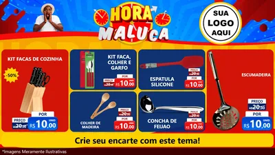 Modelo de TV para TV Horizontal com o tema Hora Maluca para Utilidades Domésticas