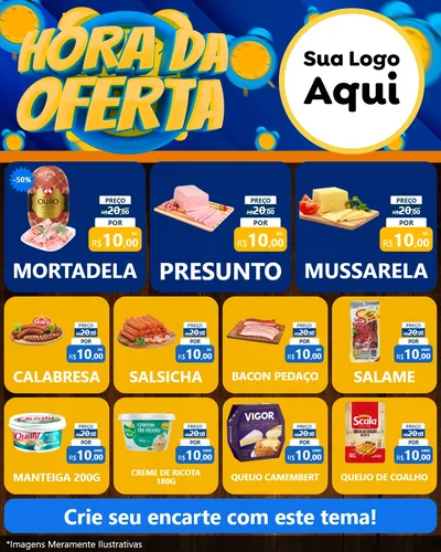 Modelo de Rede Social para Feed Instagram com o tema Hora da Oferta para Frios e Laticínios