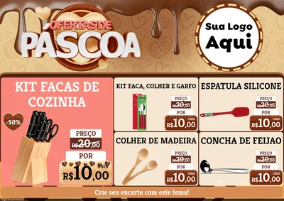 Modelo de Encarte para Encarte A4 Horizontal com o tema Ofertas de Páscoa para Utilidades Domésticas