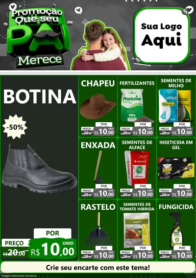 Modelo de Encarte para Encarte A4 Vertical com o tema Promoção Que seu Pai Merece para Agropecuária