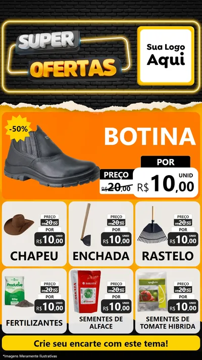 Modelo de Rede Social para Stories com o tema Super Ofertas para Agropecuária