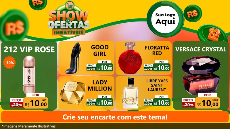 Modelo de TV para TV Horizontal com o tema Show de Ofertas Imbatíveis para Perfumes