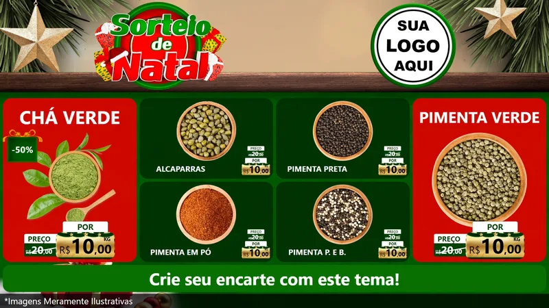Modelo de TV para TV Horizontal com o tema Sorteio de Natal para Produtos Naturais