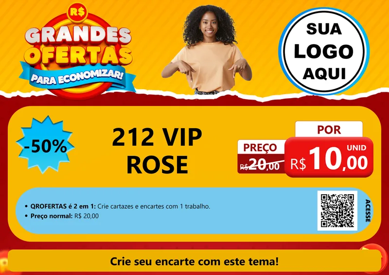 Modelo de Cartaz para Cartaz A4 Horizontal com o tema Grandes Ofertas Para Economizar! para Perfumes