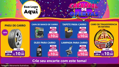 Modelo de TV para TV Horizontal com o tema Carnaval de Ofertas para Auto peças