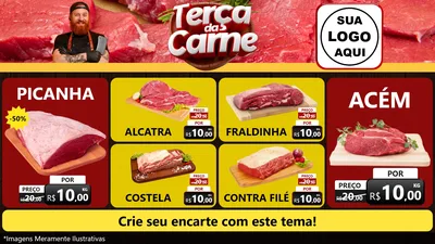 Modelo de TV para TV Horizontal com o tema Terça das Carnes para Açougue