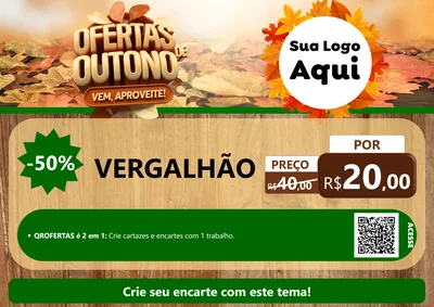 Modelo de Cartaz para Cartaz A4 Horizontal com o tema Ofertas de Outono - Vem, Aproveite! para Ferragens