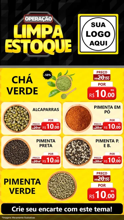 Modelo de TV para TV Vertical com o tema Operação Limpa Estoque para Produtos Naturais